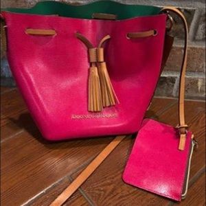 Pink Dooney & Bourke leather bucket bag